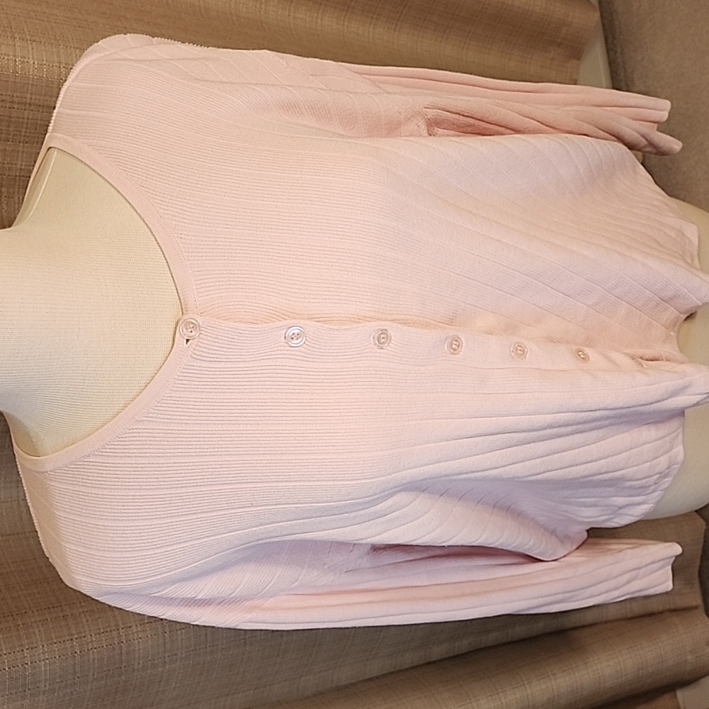 Pink Long Sleeve Ribbed Button Down Shirt - Picture 8 of 8